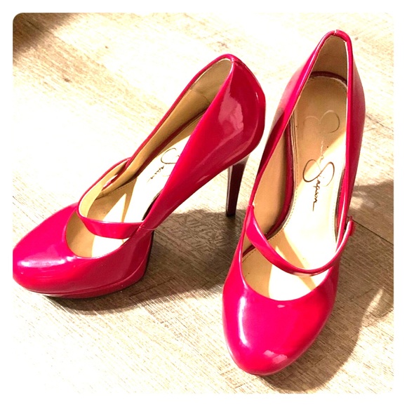 Jessica Simpson Shoes - High Heel Red Patent Leather Mary Janes